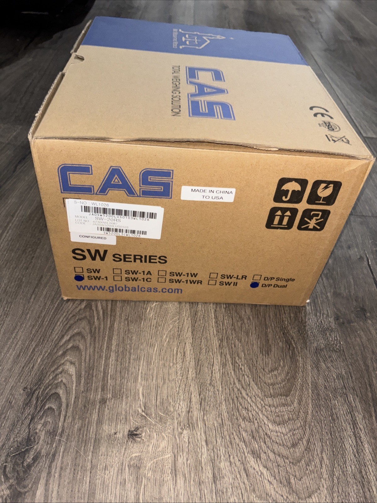 CAS SW-1 Dual Display Portion Control Scale (20 lb x .01) kg/g/oz/lb