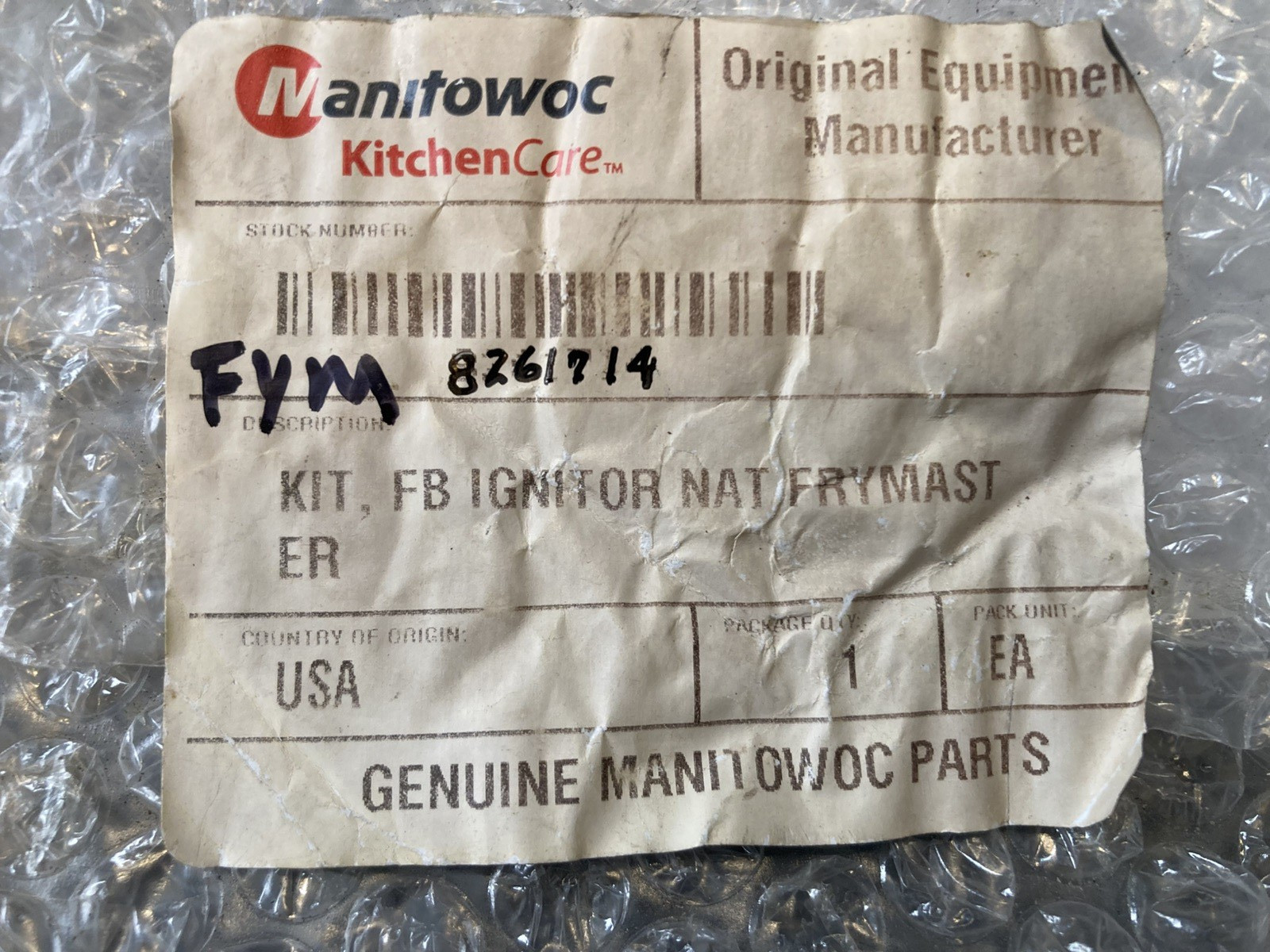 Manitowoc / Frymaster 8261714 Natural Gas FB Igniter Kit-NEW-Open