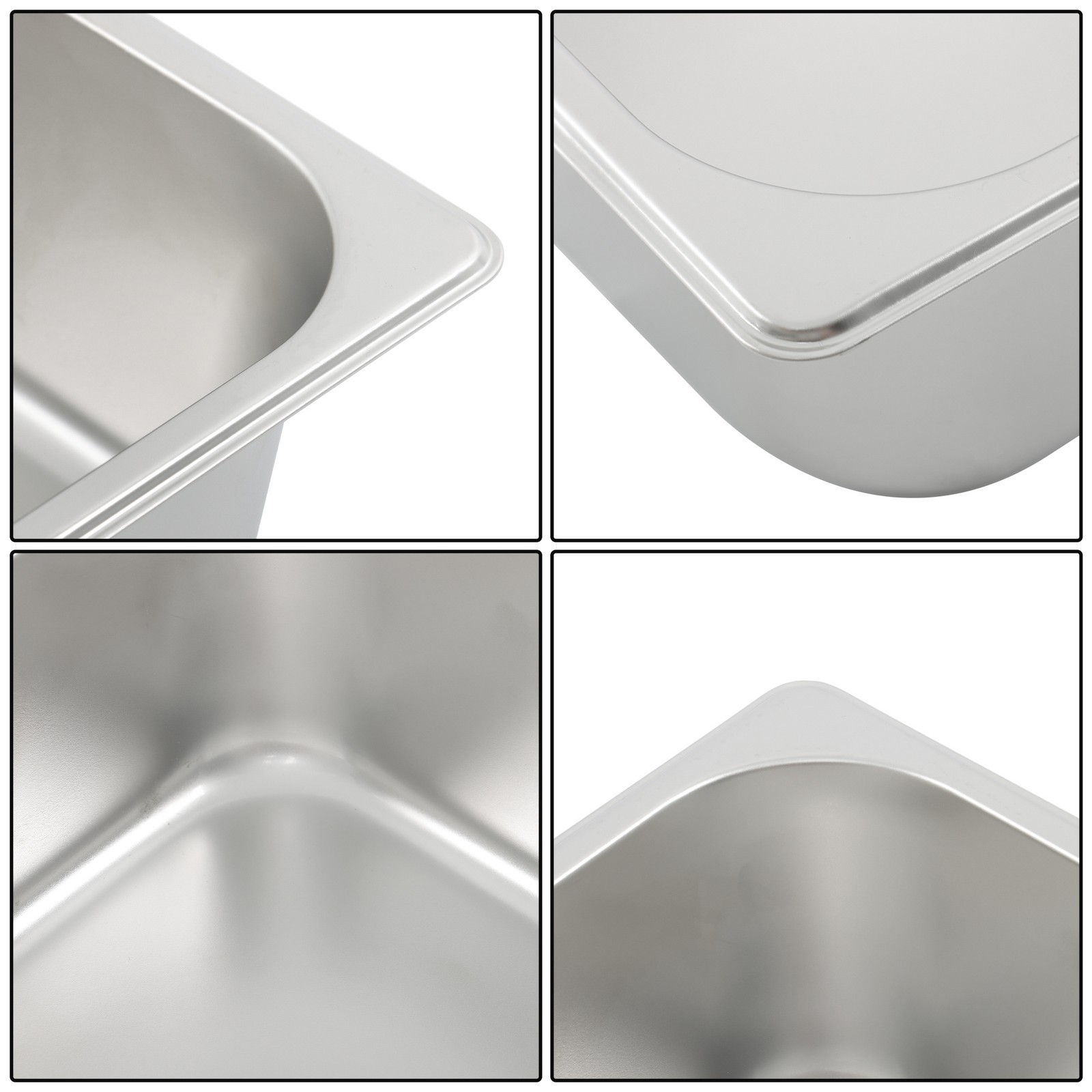 4 Pack Half Size Hotel Pans 1/2 Size 4″ Deep Stainless Steel Steam Table Pan