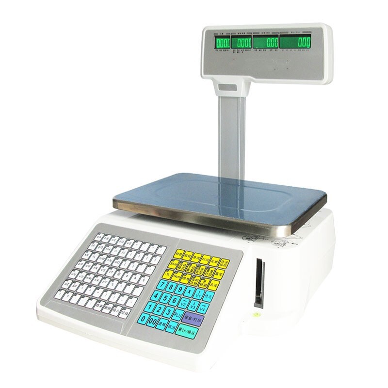 110V Digital Price Computing Scale Thermal Printer 15kg/33 lbs Four-window Pole