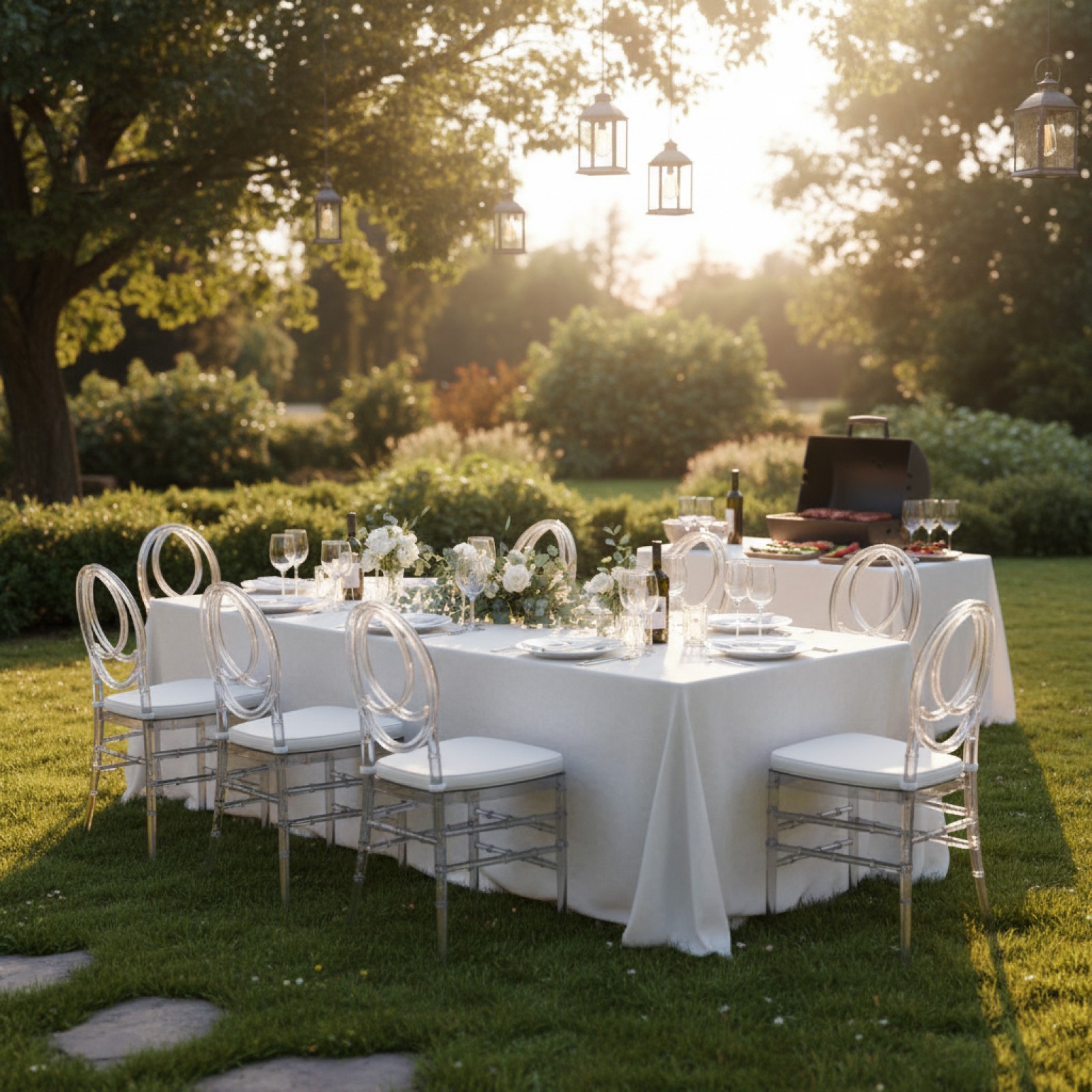 3Pack Acrylic Chiavari Chairs with Cushions for Event Party, Fully Assembled