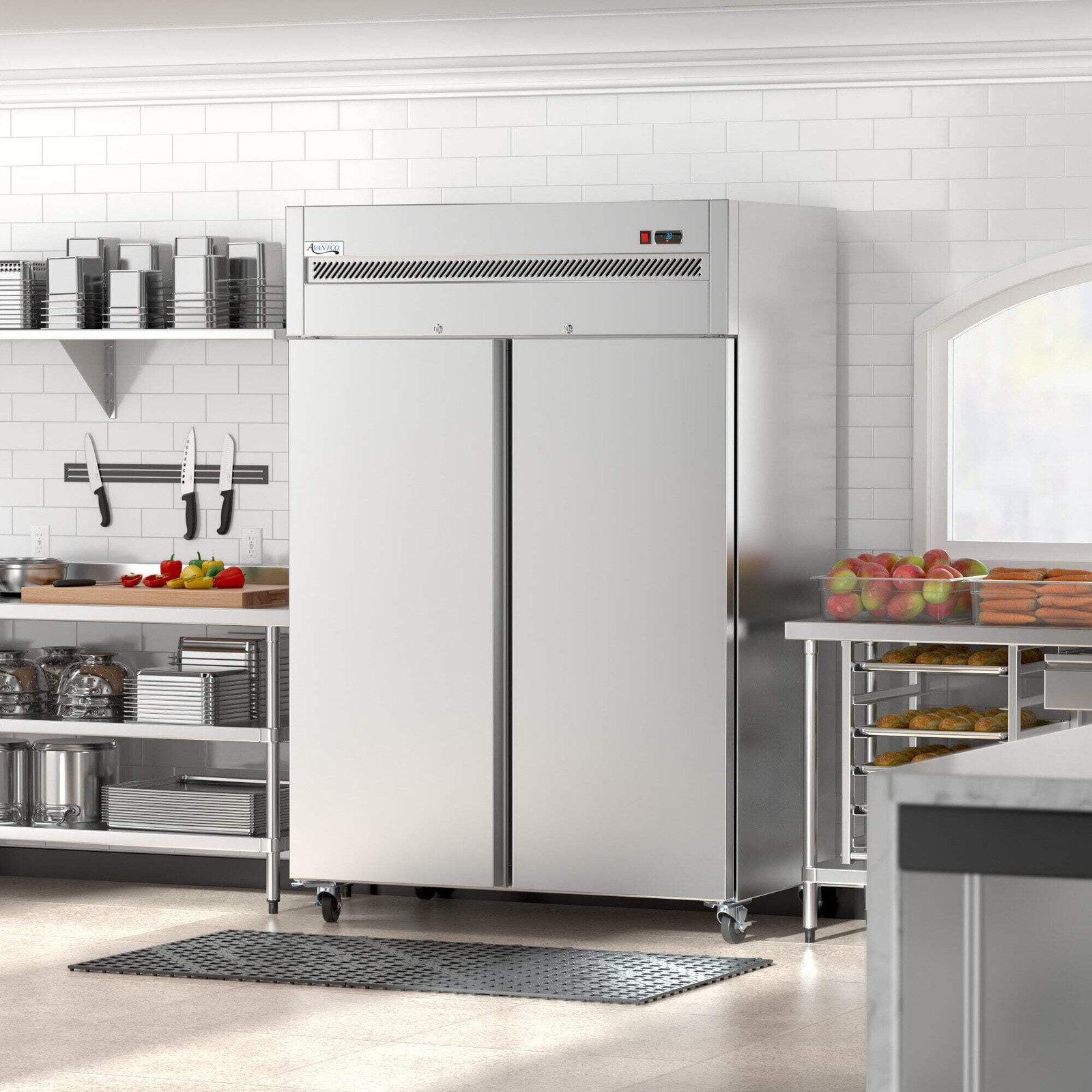 54″ Solid Door Stainless Steel Reach-In Freezer