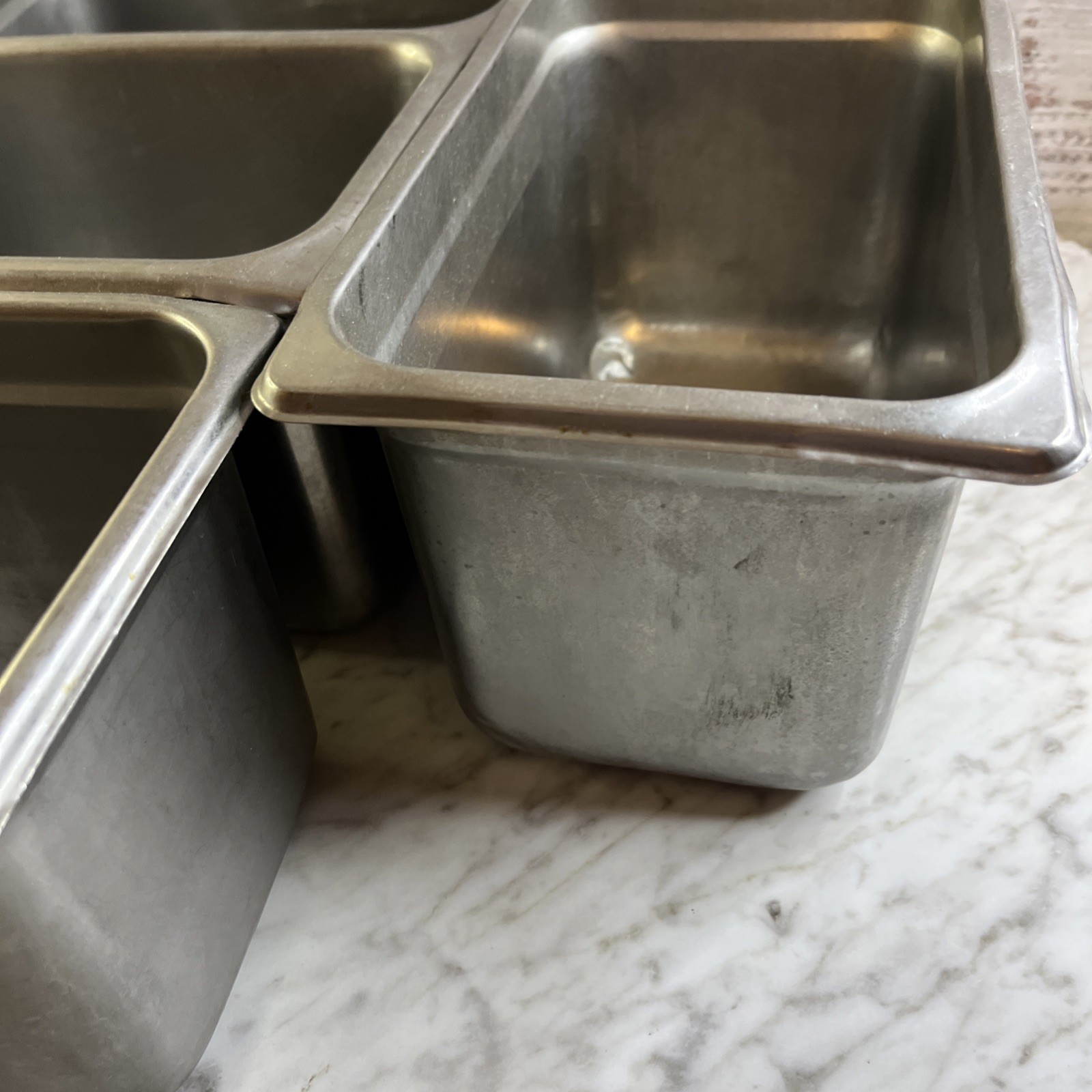 NSF Commercial Metal Pan Lot Stainless Steel 5 Piece 4 8/46 Food Service