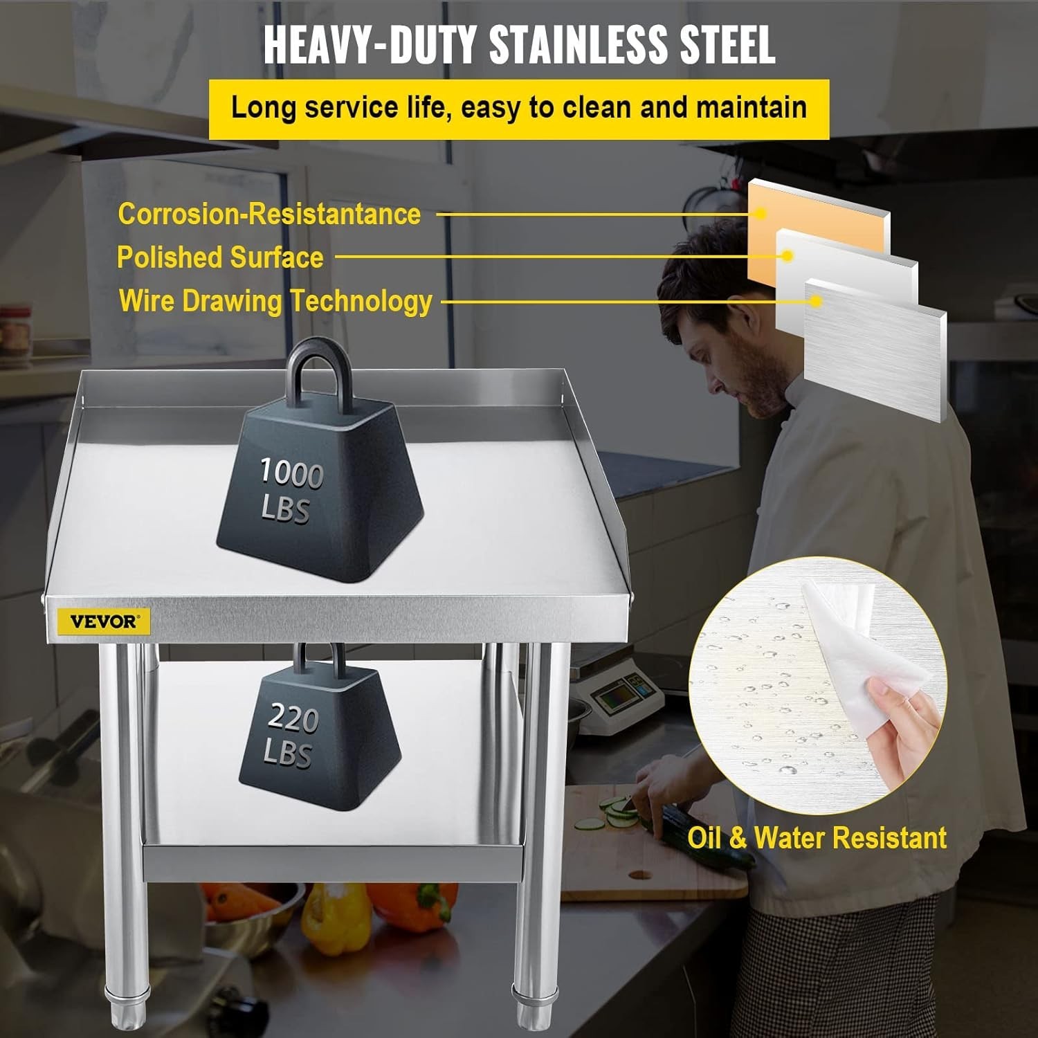 Stainless Steel Equipment Grill Stand, 24 x 24 x 26 Inches Stainless Table, G…