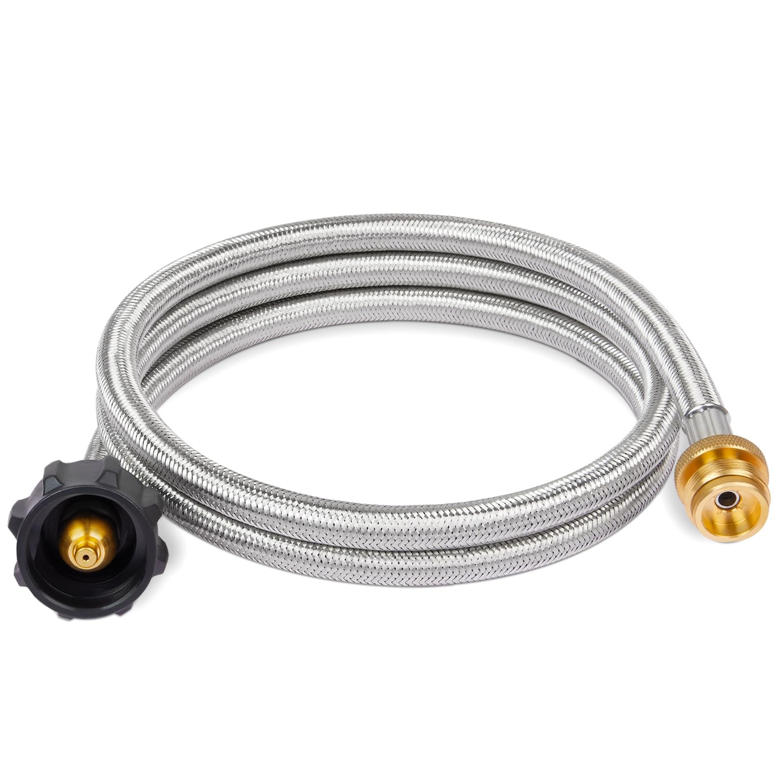 SHINESTAR Propane Hose Adapter & 5 FT Braided for Coleman 5ft, Black