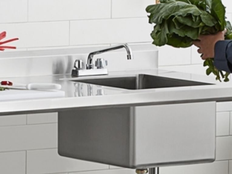 30″W x 72″L Stainless Steel Commercial Restaurant Work Table with Sink on Right