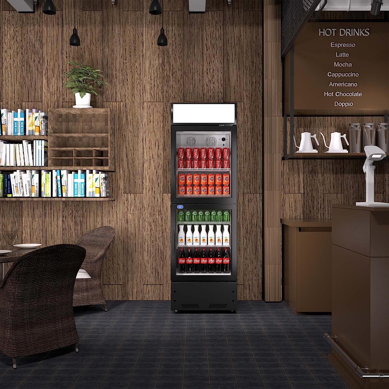 Commercial Glass Door Refrigerator Cooler Soda Beverage Display Merchandiser Bar
