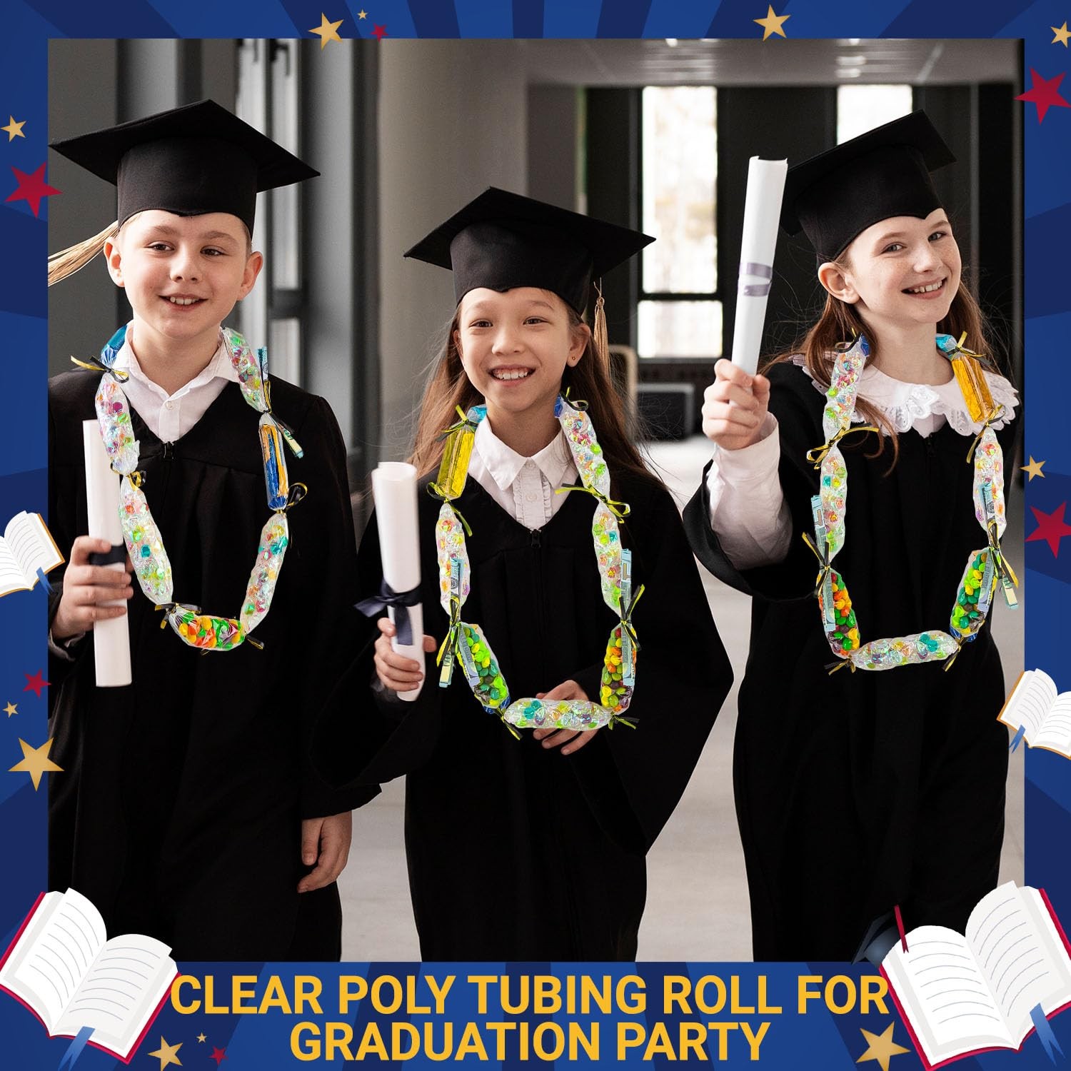 Candy Lei Poly Tubing, 2 Inch x 1000 ft Clear Graduation Candy Lei Making Kit…