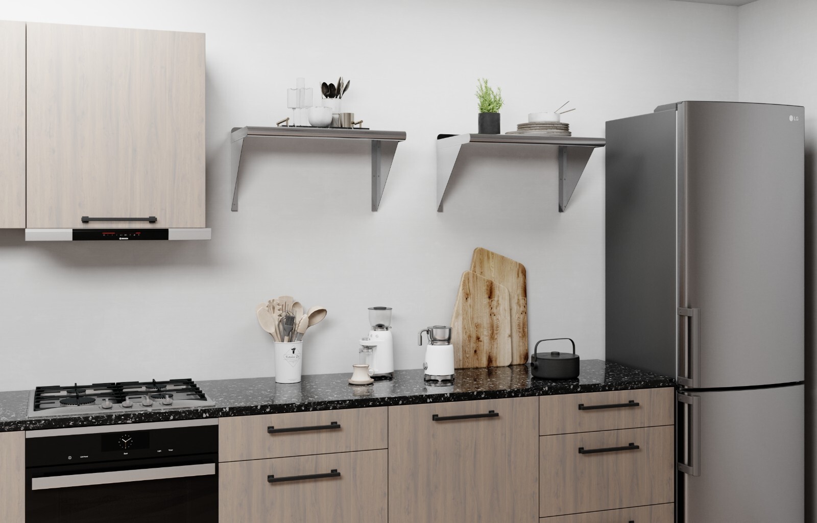 14″ x 24″ Metal Shelf | NSF Stainless Steel Wall Mount Floating Shelving