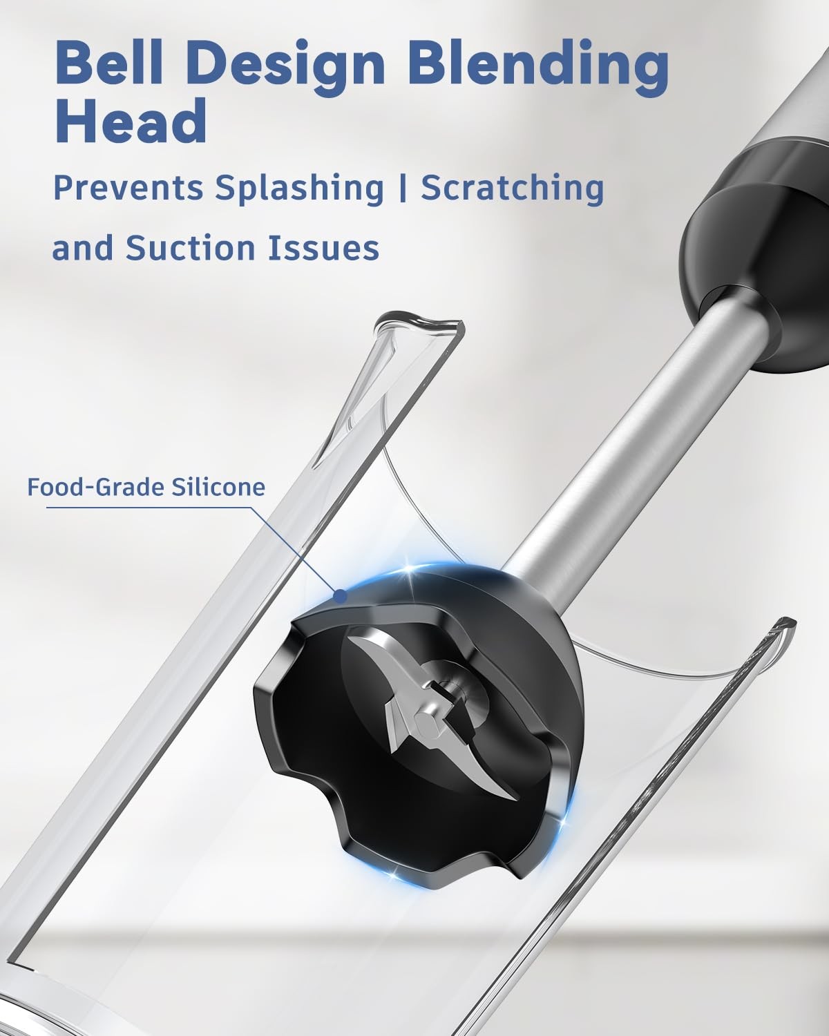 LINKChef 7 in 1 Immersion Blender Scratch Resistant, 2 Titanium Steel Blades 800