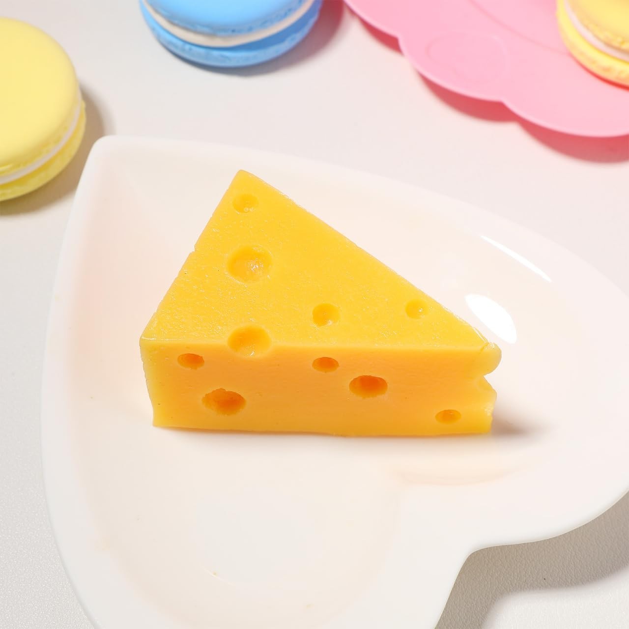 Realistic Fake Cheese Wedge Prop – Resin Artificial Cake Slice for Bakery Displa