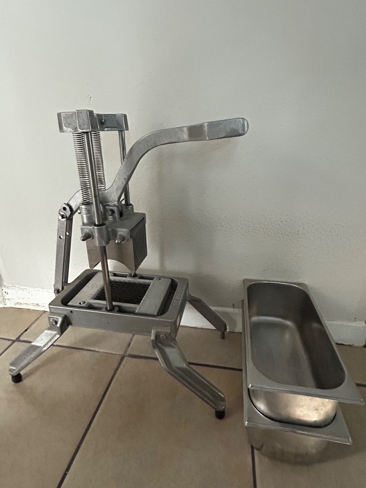 Nemco 56750 Commercial Fruit & Vegetable Slicer + 2 Stainless Steam Pans