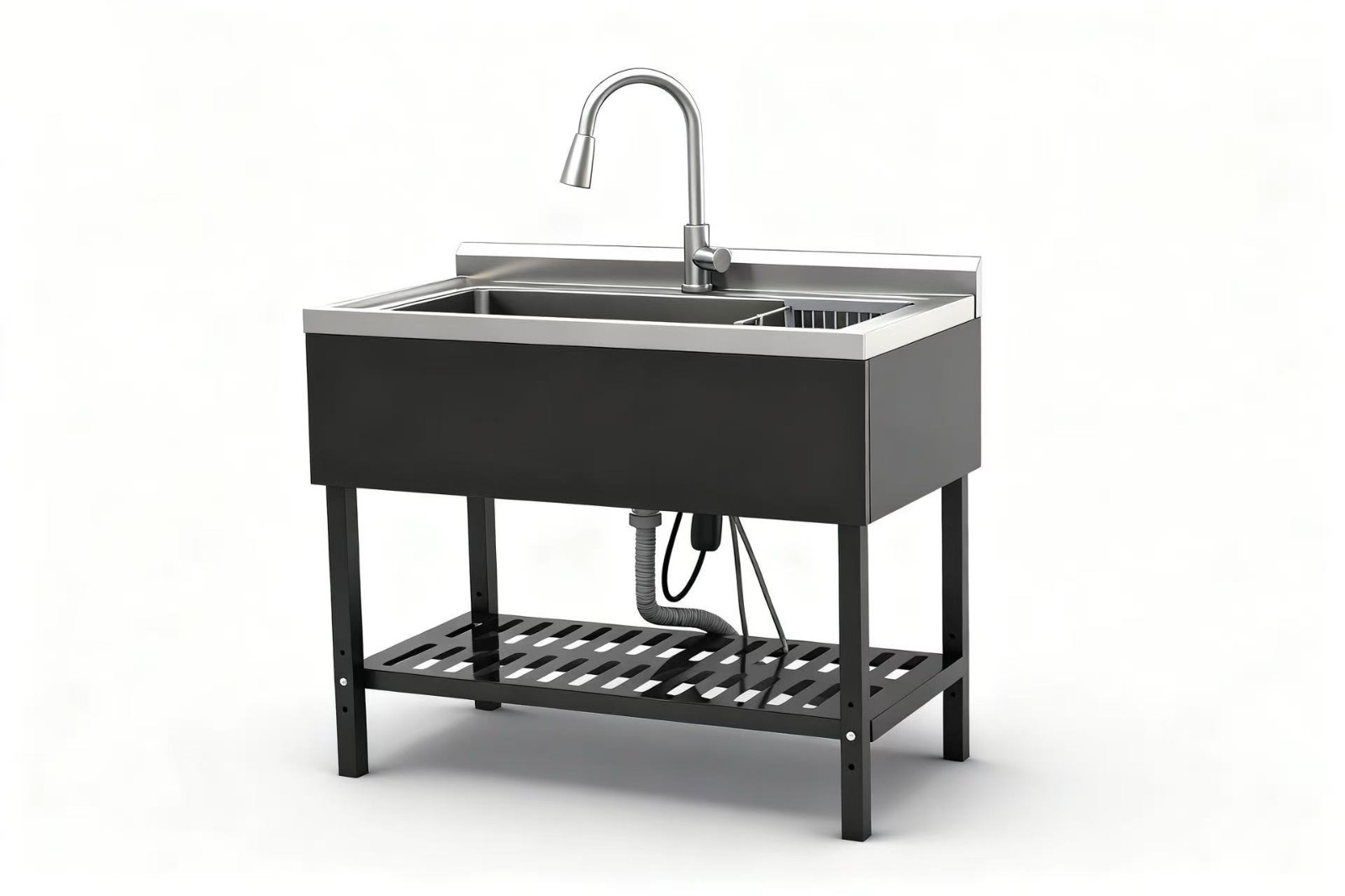 40″ Utility Sink Balck Commercial Watersink Free Standing Kitchen Sink