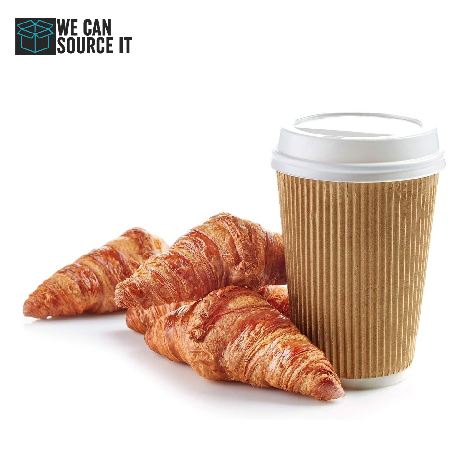 Ripple Disposable Coffee Cups with Lids – Brown Paper Takeaway Hot Cold 4-16oz
