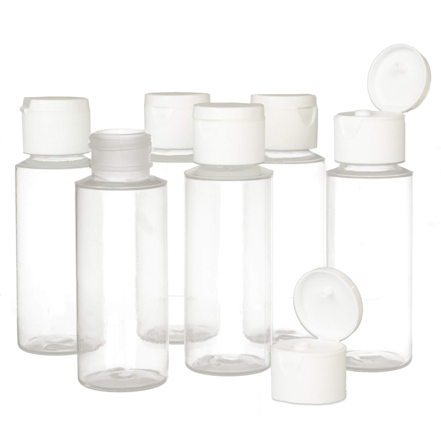 Chica and Jo 2oz Clear Plastic Empty Squeeze 6 Count (Pack of 1), clear