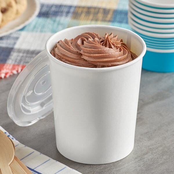 32 oz Paper Soup Cups w Vented Lids 250 Case Hot Cold Food Containers FREE S/H