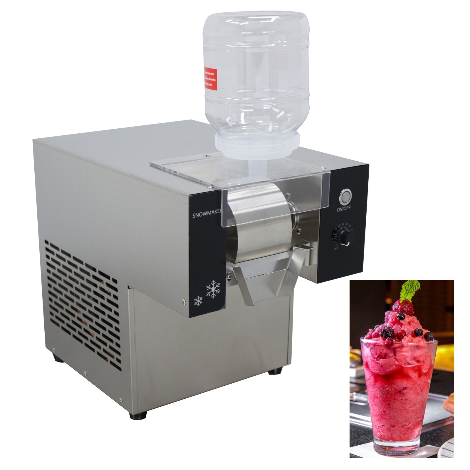 110V 1/2HP Commercial Air Cooling 2*3L Snowfake Ice Machie Snow Cone Machine