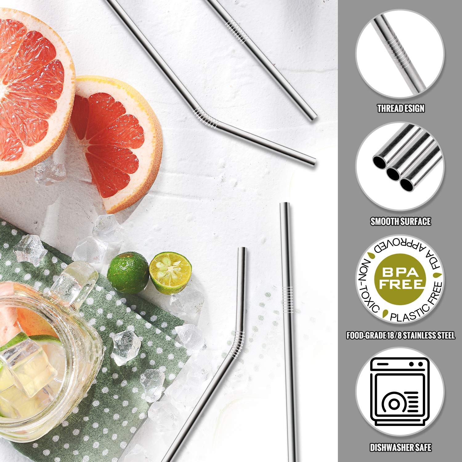 Hiware 12-Pack Reusable Stainless Steel Metal 1 Count (Pack of 1), Silver