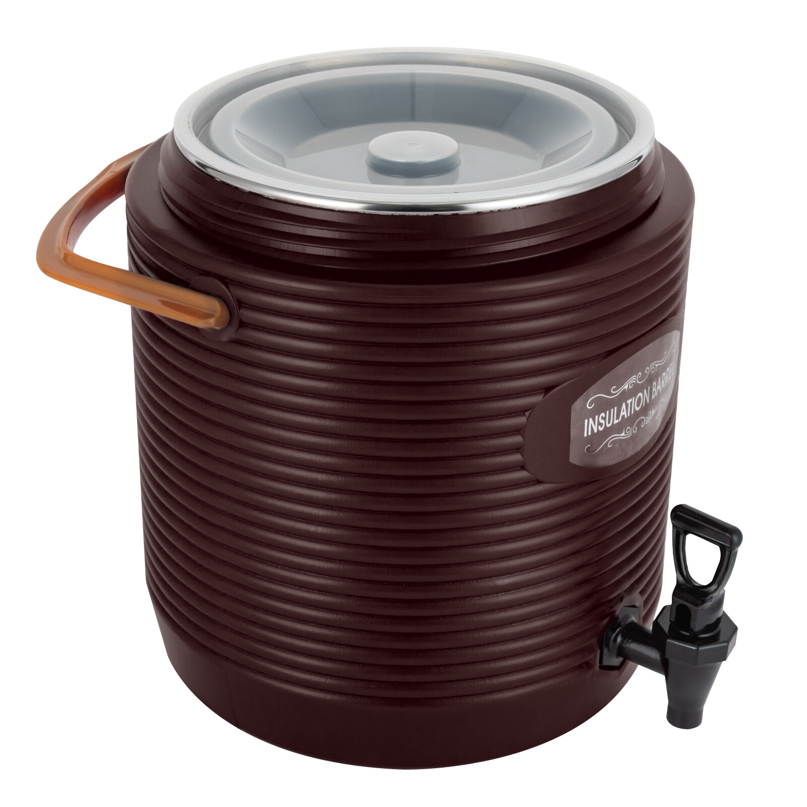 13L Hot & Cold Drink Dispenser Insulated Beverage Dispenser with Faucet Brown US