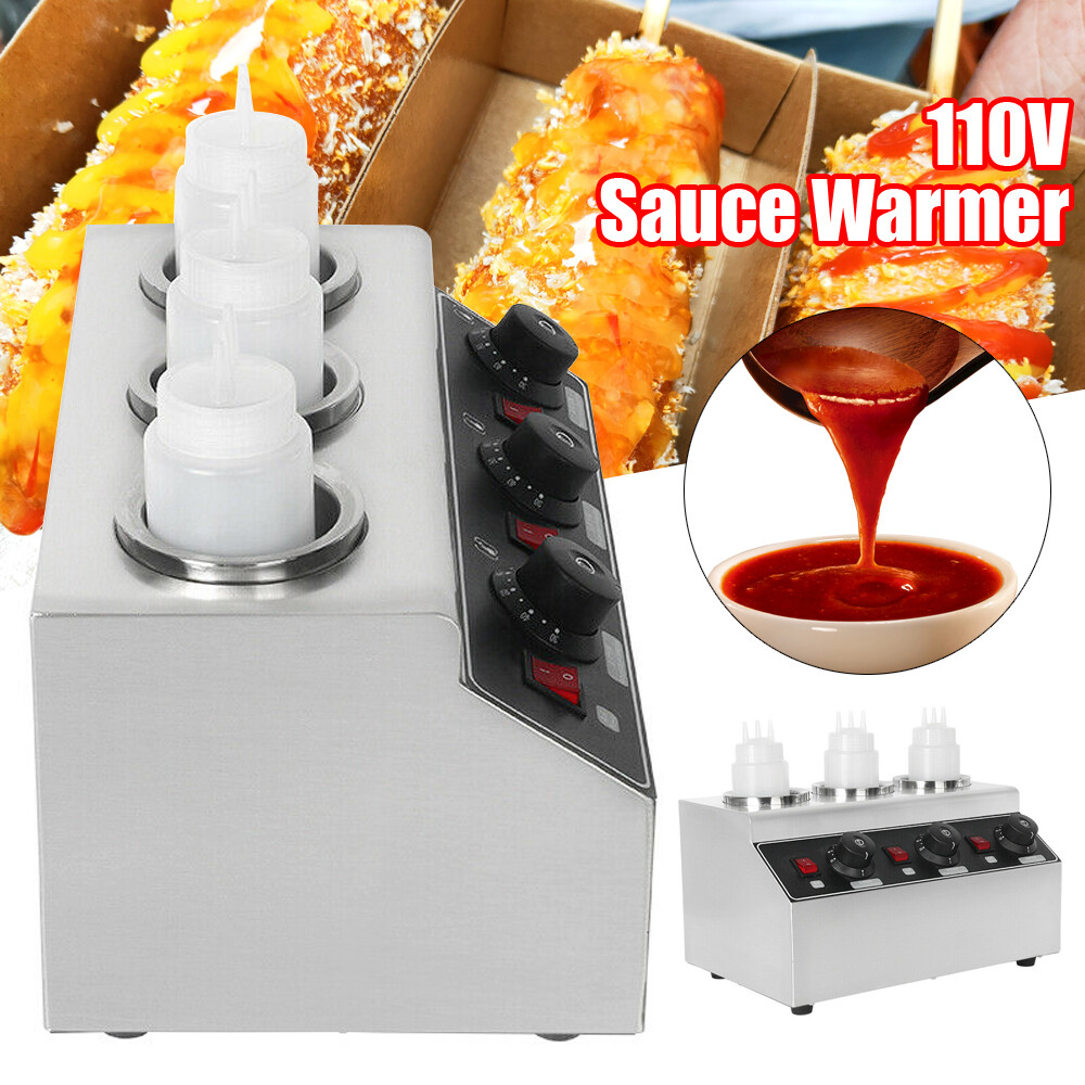 Commercial Electric Sauce Warmer Pump Hot Fudge Dispenser 2/3/4 Bottles Warmers
