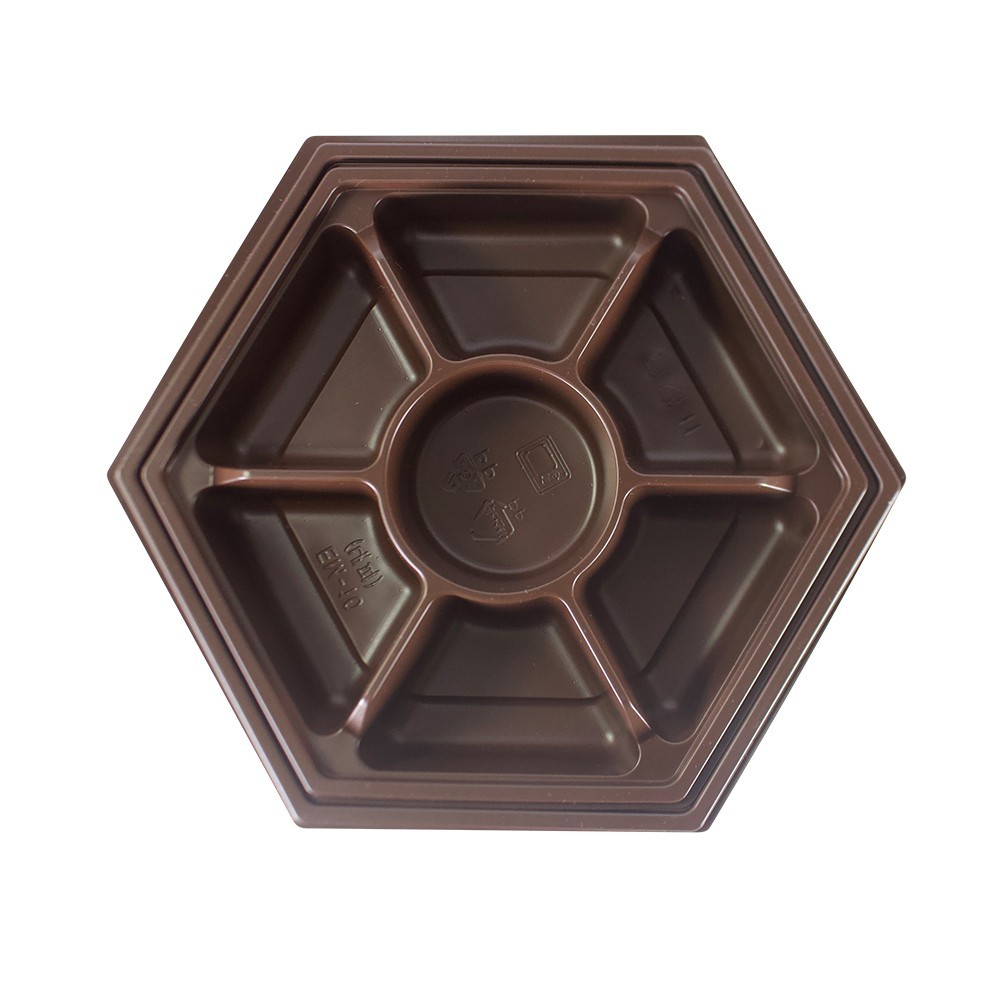 Korean Hexagon Bowl Set w/Lid 8″x8″ PP Bento To Go Box 50/100/400