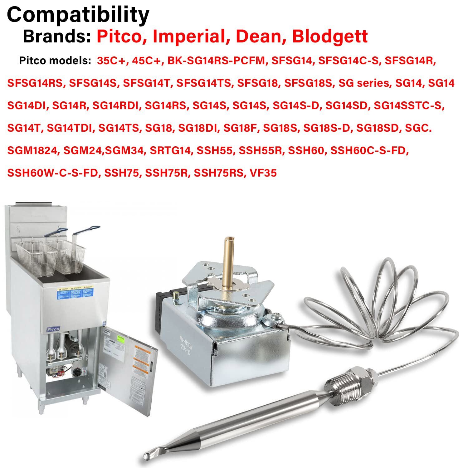 For Imperial Fryer Pitco Dean RX-1-36 Thermostat 200-400F Rx Millivolt 60125401