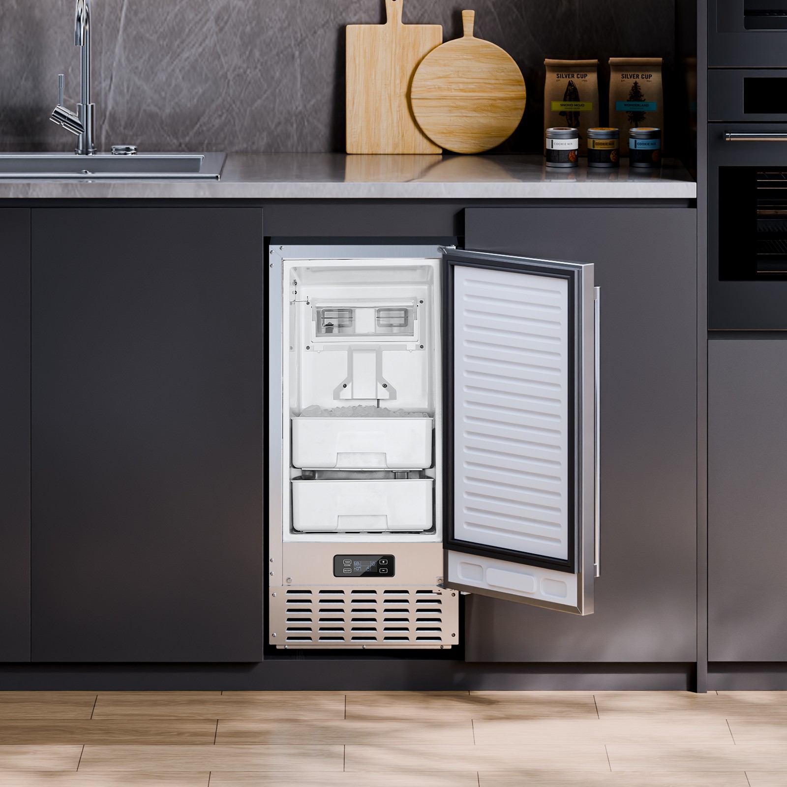 VEVOR Undercounter Ice Maker 66 Lbs/Day Built-in Ice Maker Machine