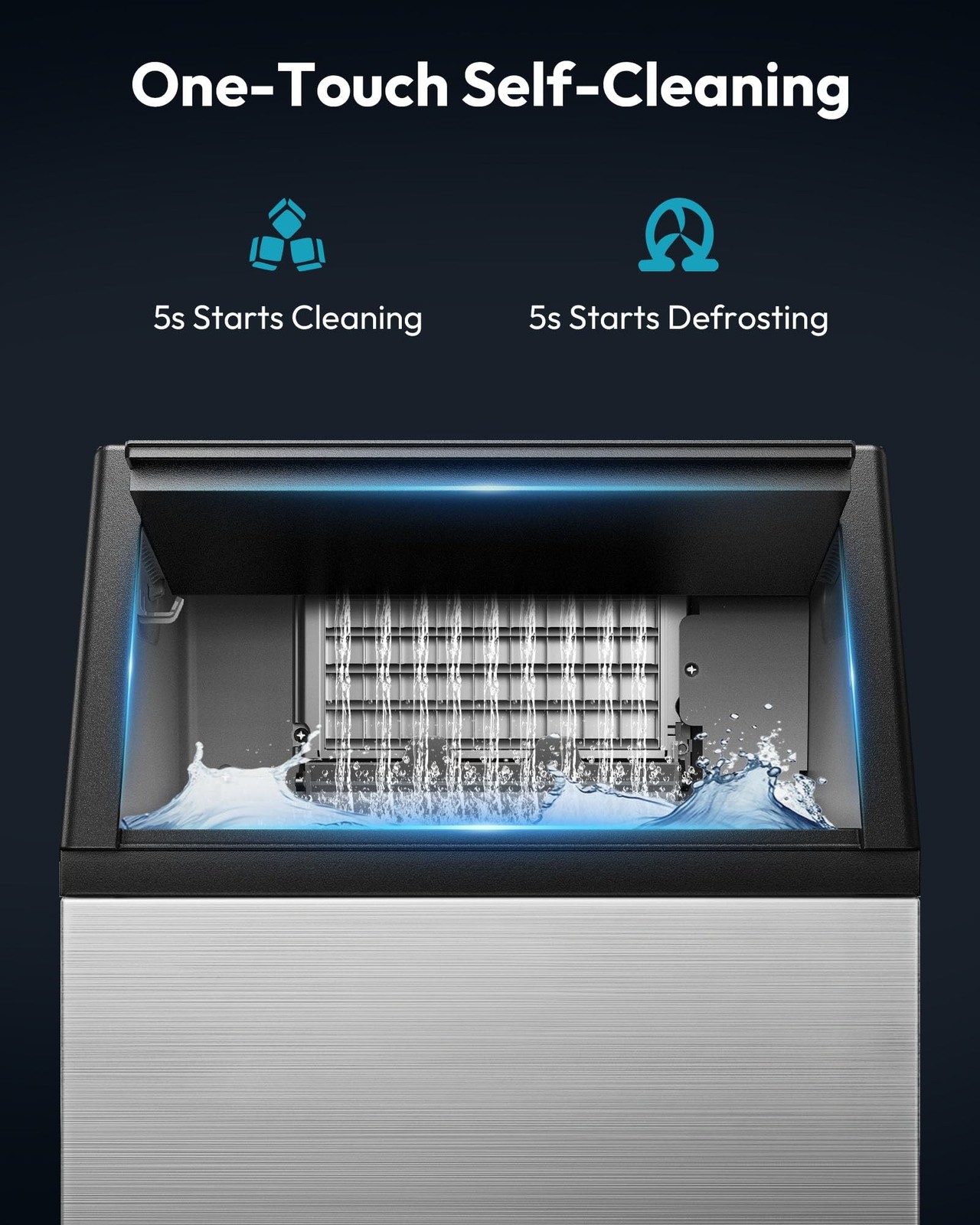 EUHOMY Commercial Ice Maker Machine – 99lbs Daily Production, 33lbs Ice Stora…