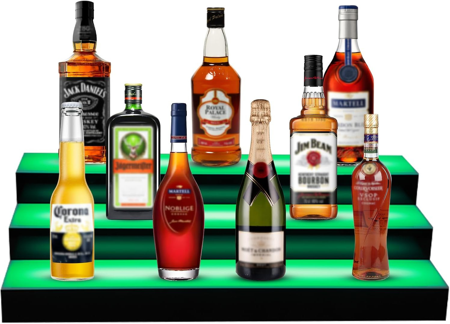 LED Lighted Liquor Bottle Display, LED Liquor Shelves with 16 Static Colors,Home