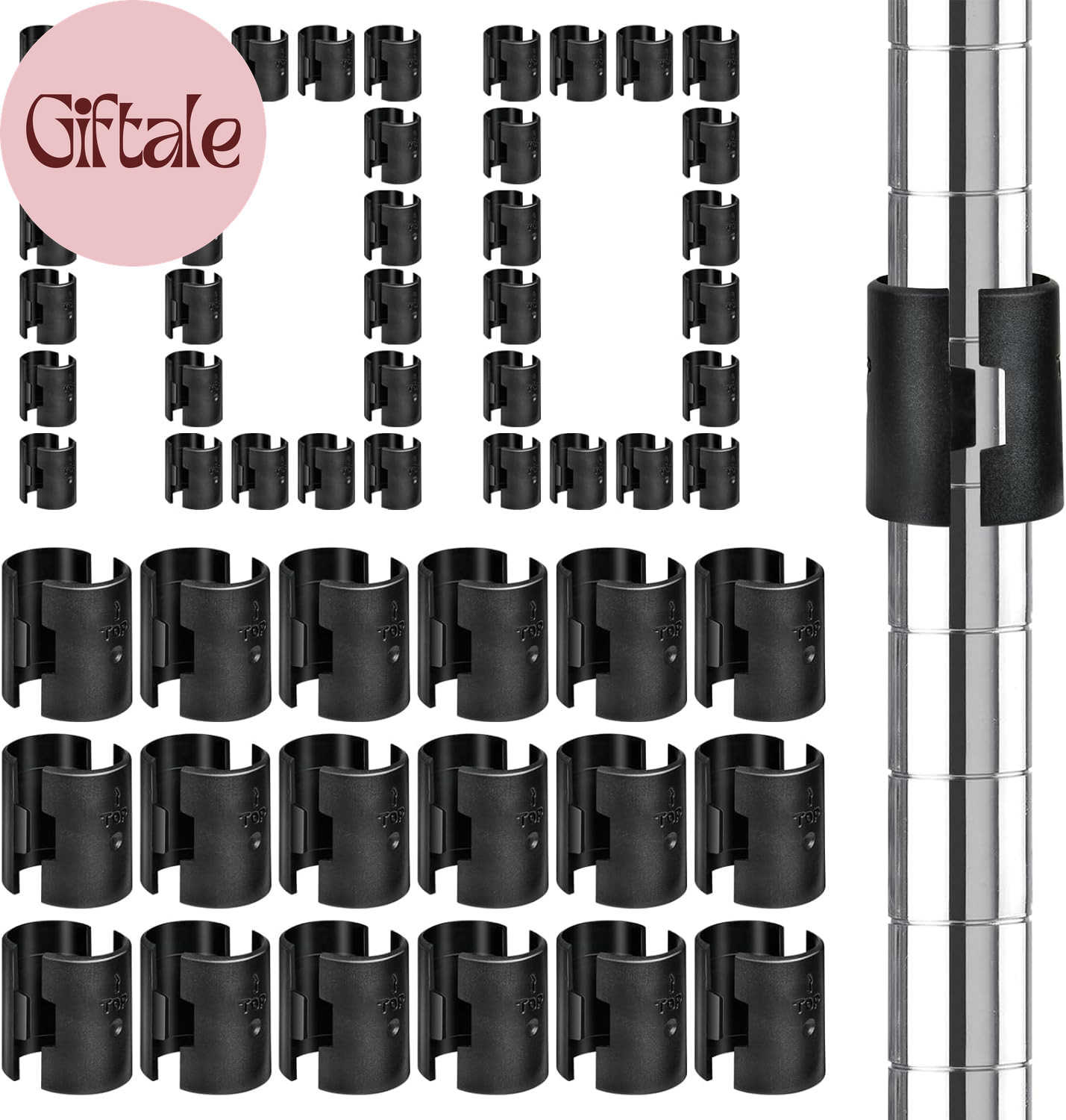 200 Pack Wire Shelving Shelf Lock Clips, 1 Inch Wire Shelf Clips for Post Shelvi