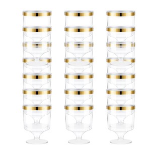 160Pcs Dessert Cups with Golden Spoon,5Oz Clear Plastic Parfait Cups,Mini