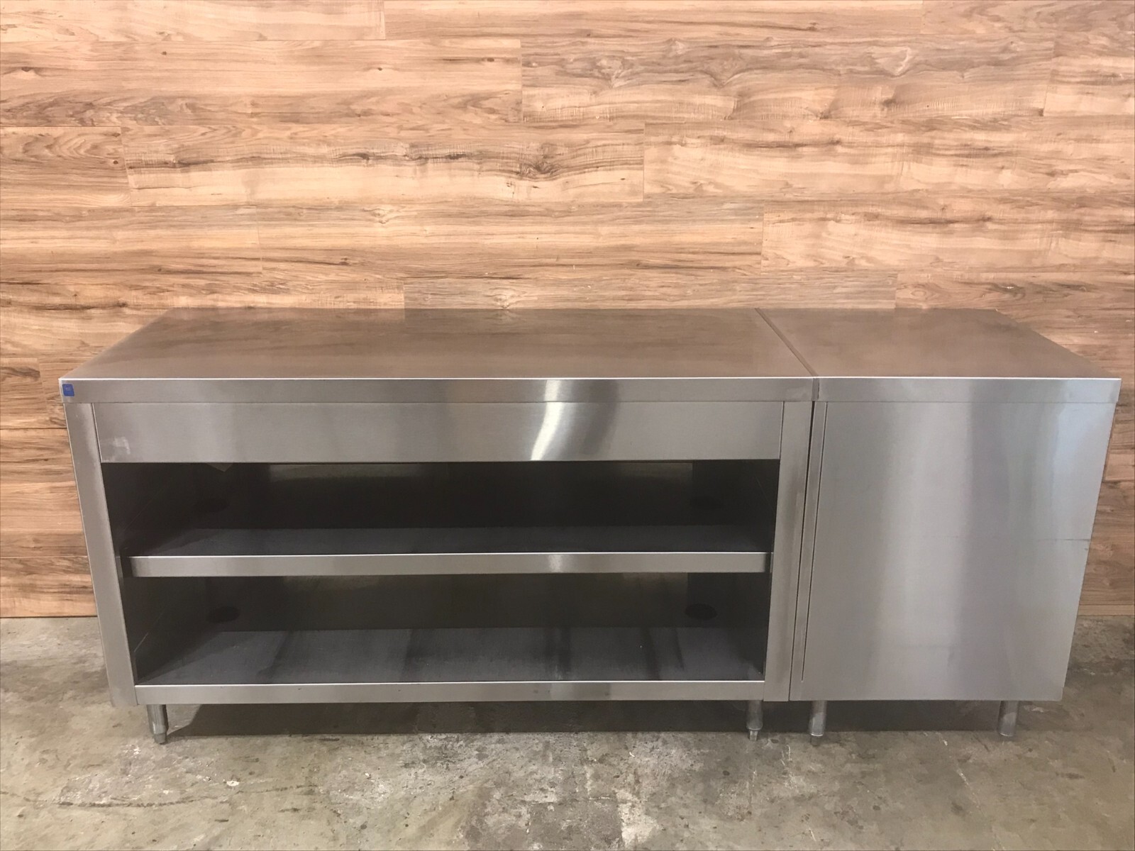 2-Sided Stainless Steel Dish Cabinet w/ Drawer – 84.5×24.5×36.5″