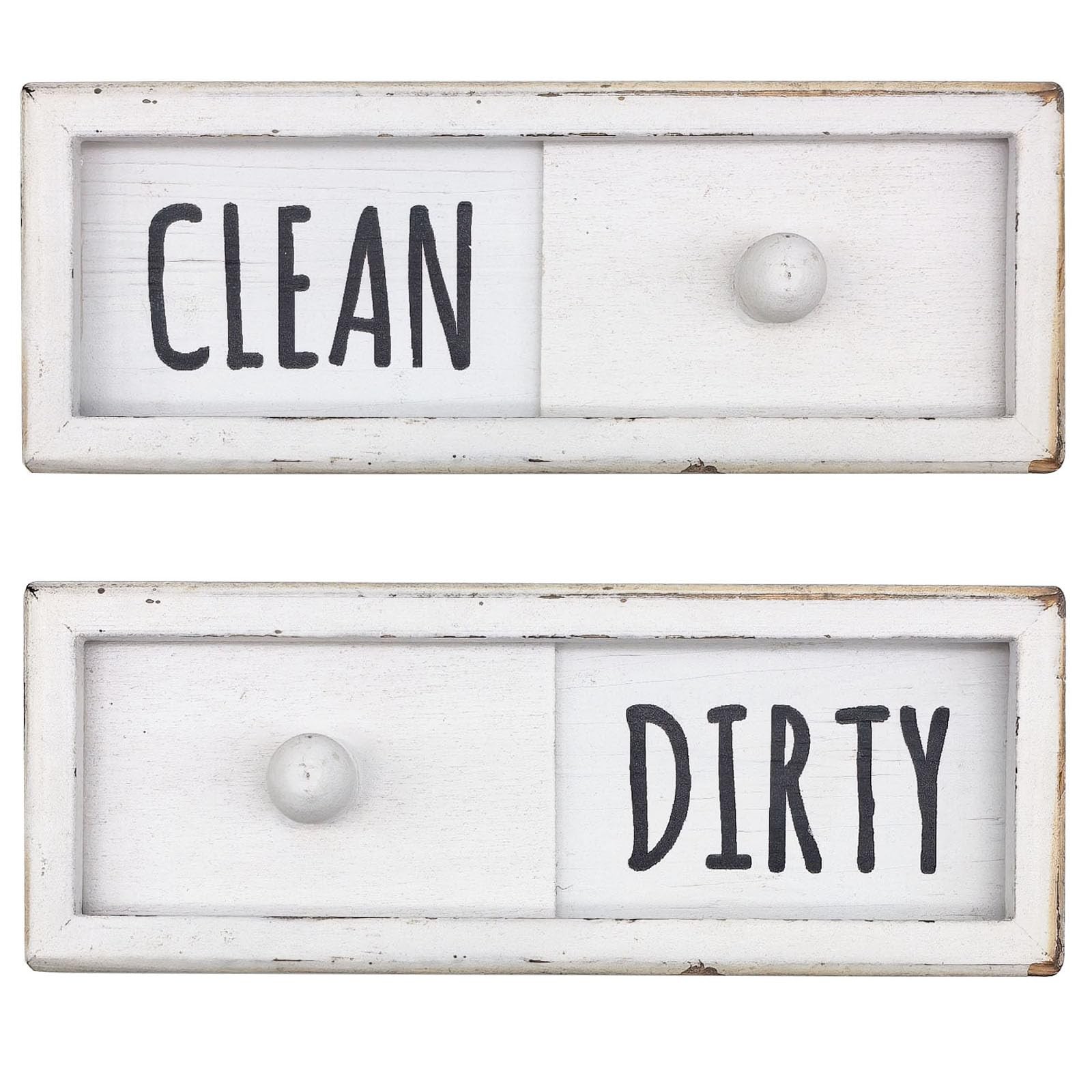 WOJOGO Dishwasher Magnet Clean Dirty Sign – Farmhouse Rustic Wood Clean Dirty Ma