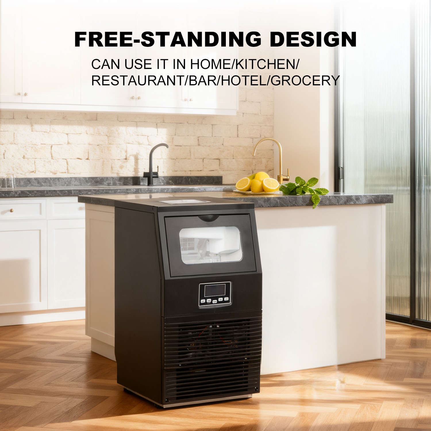 88lbs Commercial Ice Machine Bar Ice Maker Undercounter Restaurant Ice Cube