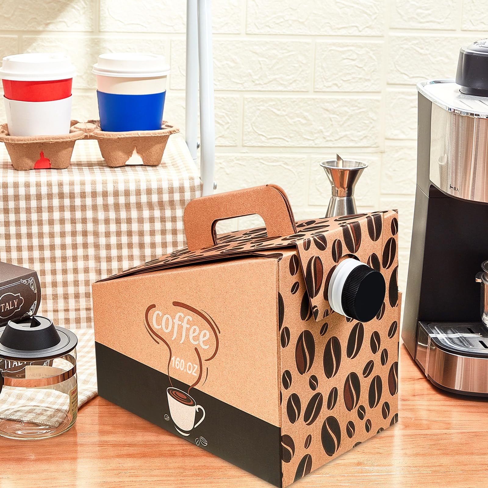 Dandat 10 Pcs 160 Oz Disposable Coffee Dispenser Spout Insulated Cardboard