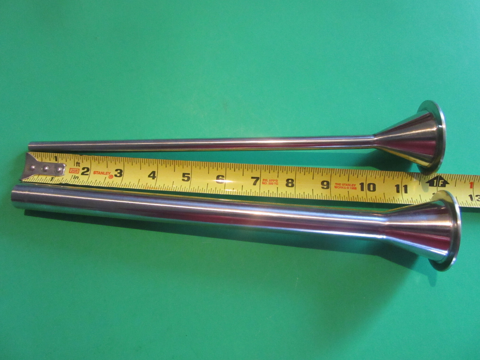 12″ LONG 2-Pc Set Sausage stuffing tubes 2″ base 3/8″ & 3/4″ dia for HAKKA