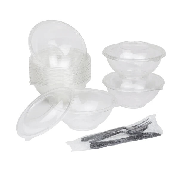 Karat 24oz PET Plastic Salad Bowl – 300 ct, FP-BR24-PET