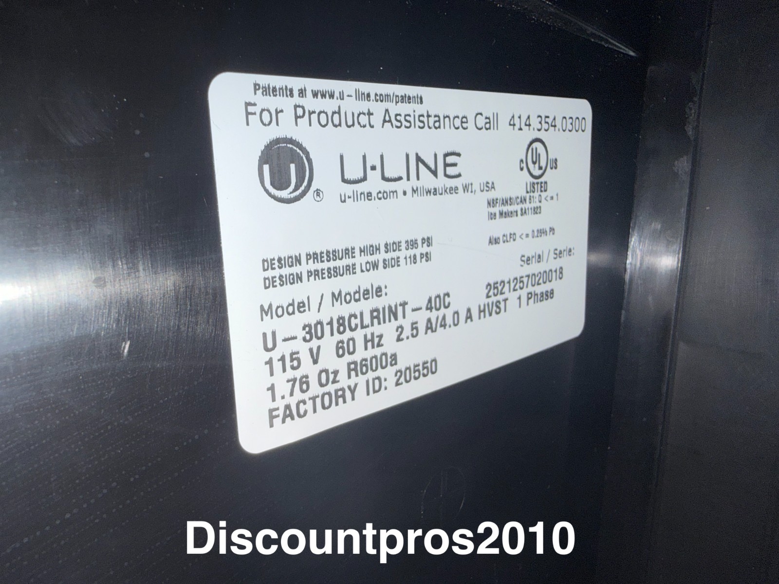 U-Line U-3018CLRINT-40C 18″ Clear Ice Machine — NEW / OPEN BOX