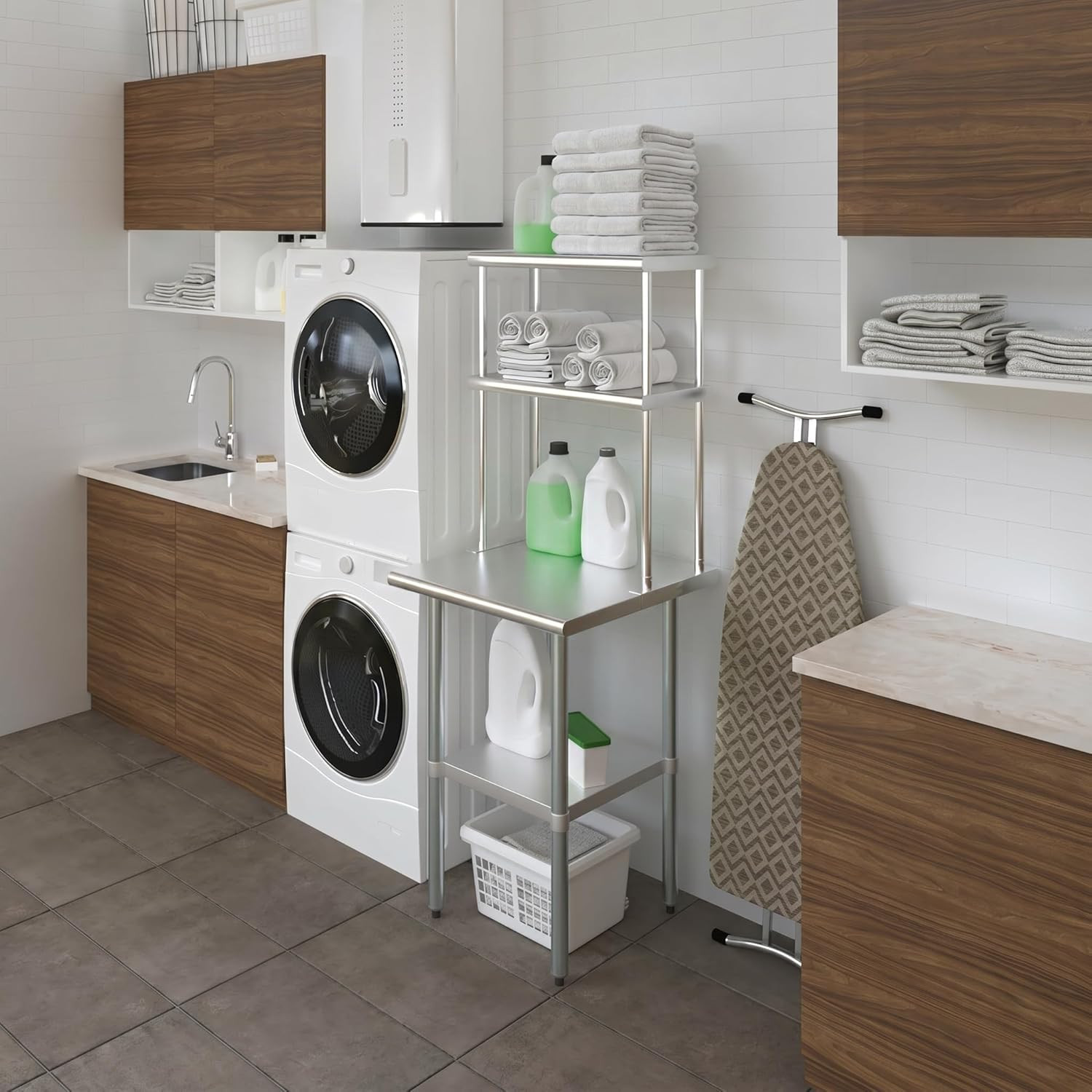 Amgood Double Overshelf Stainless Steel NSF – Many (24″ Long X 12″ Deep)
