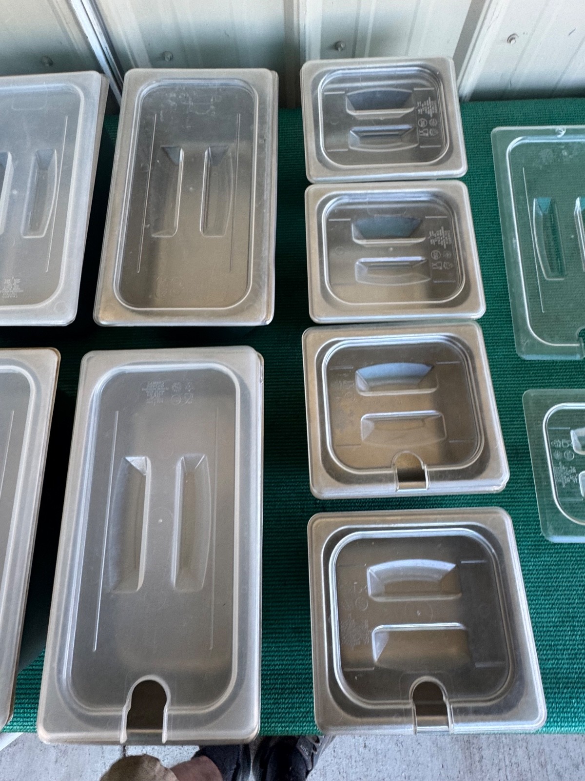 Lot of 11 Stainless Steel 4 inch Deep Steam Table Pans with Lids