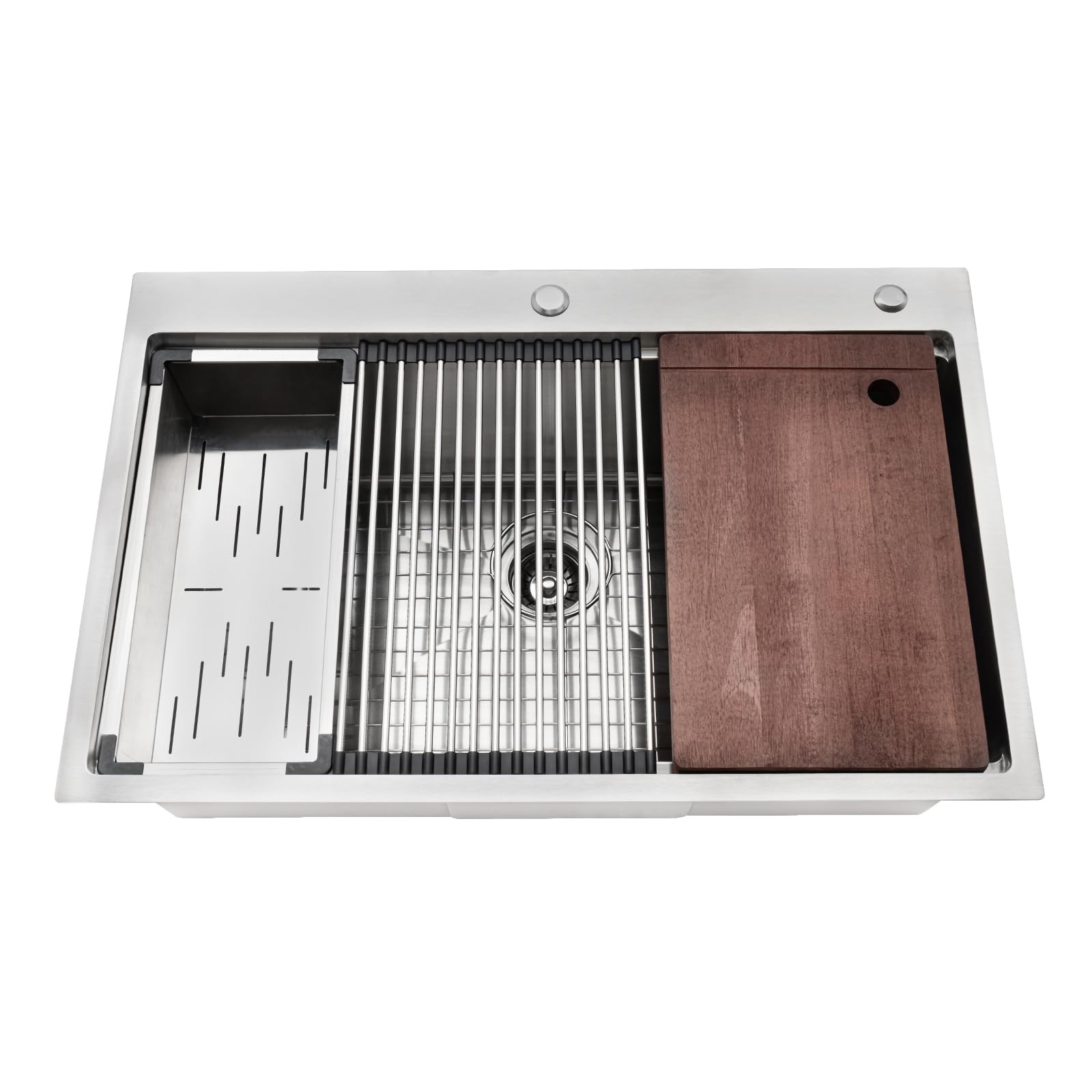 33×22 in RV Kitchen Sink Workstation Undermount 304 Stainless Steel Single Bowl