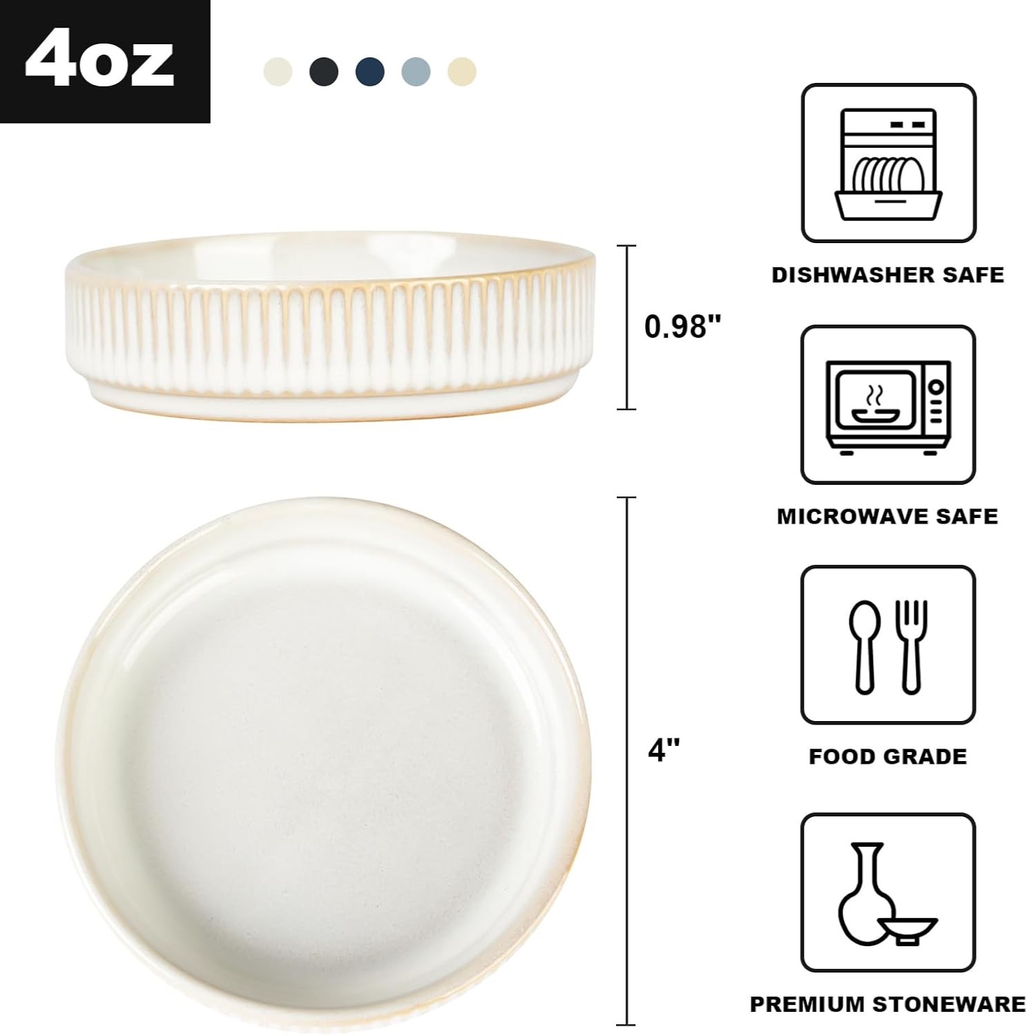 Star Soy Sauce Dish Ceramic Dipping Bowls Set of 6, 4 oz Individual Dip Sauce