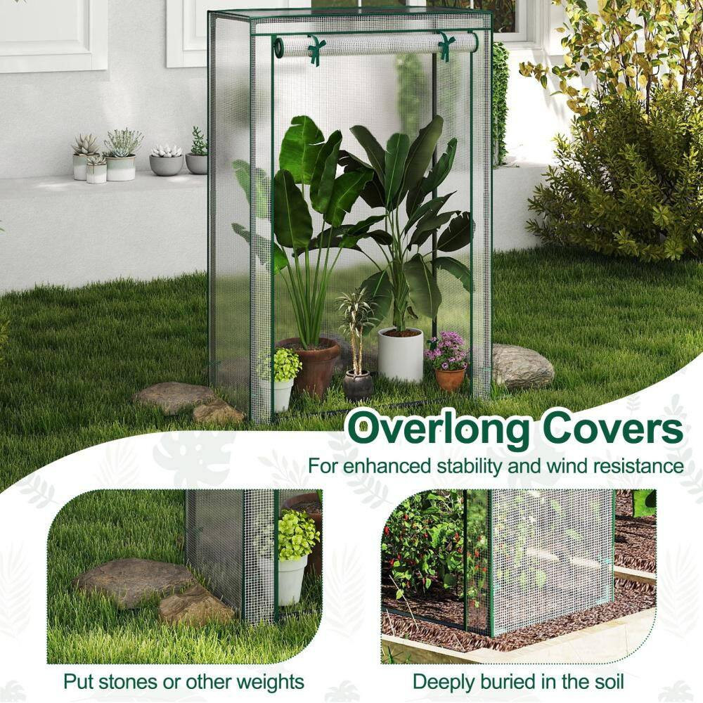 39 In. X 20 In. X 59 In. Portable Mini Greenhouse with Roll-Up Zippered Door, In