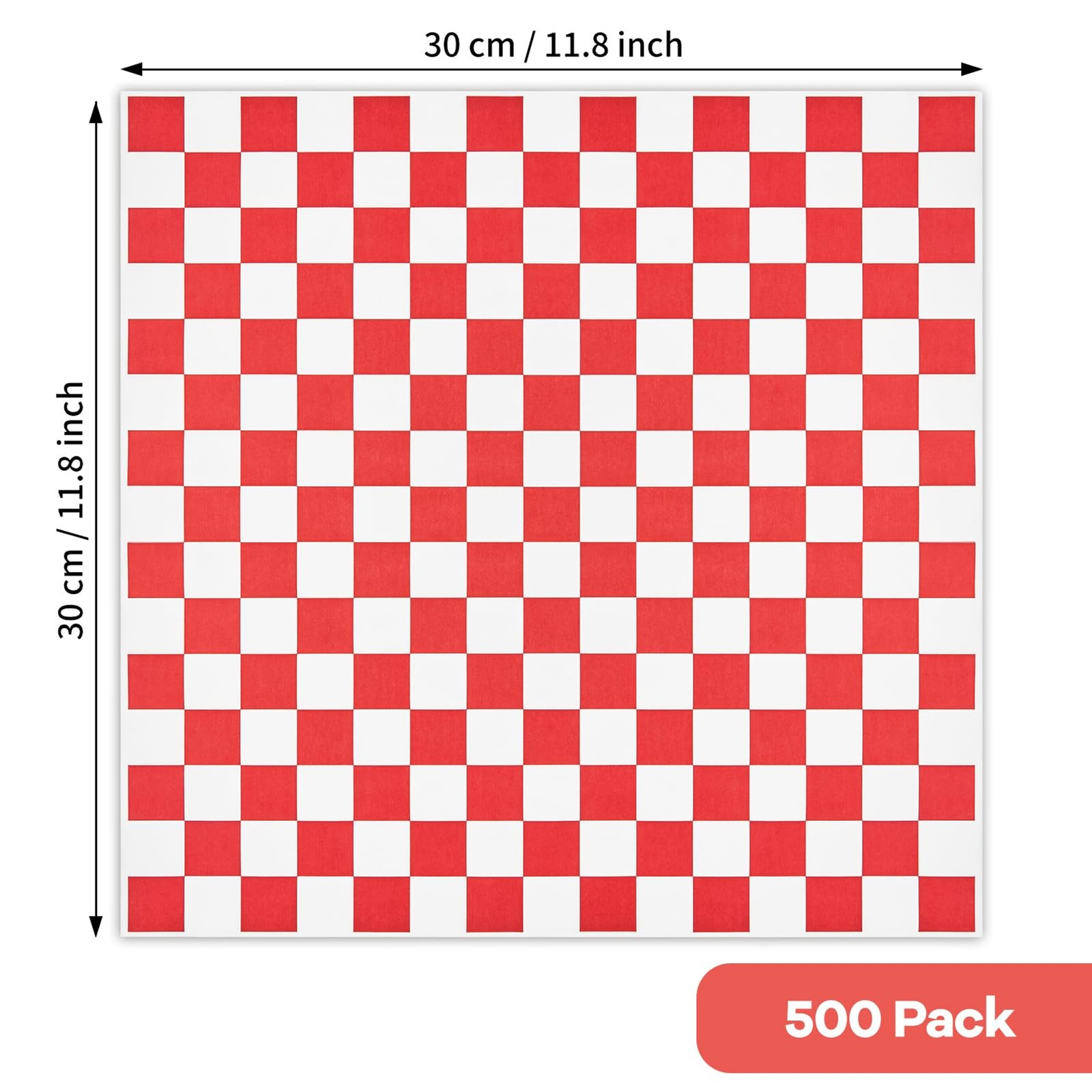 500 Sheets 12×12 Inch Red White Checkered Deli Paper Grease Resistant Food great
