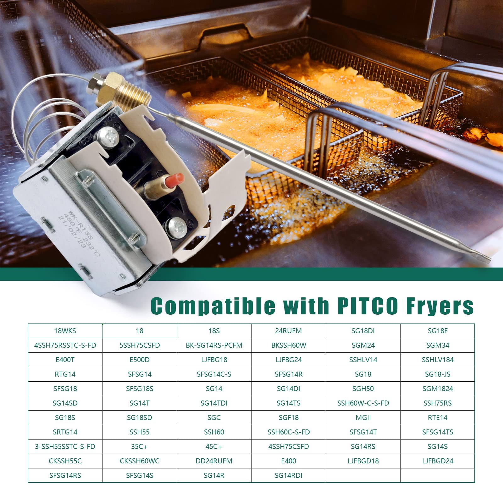 PP10084 high limit thermostat fryer switch Lchmo5030 compatible with Pitco Fr…
