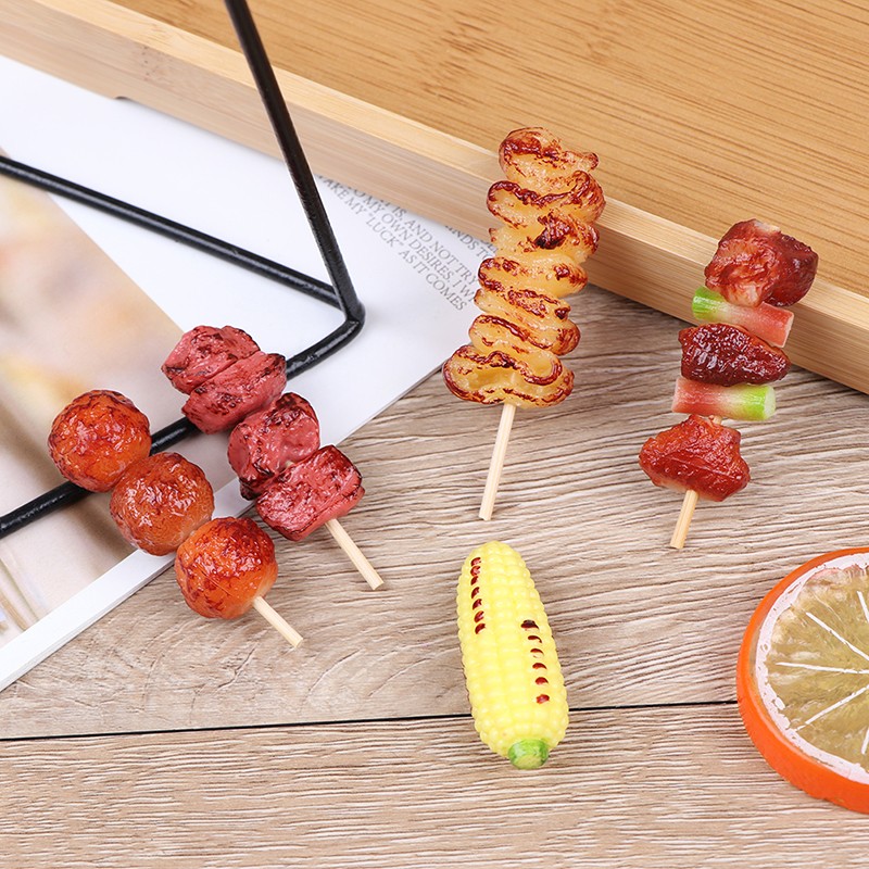 1Pcs Cute Mini Play Toy BBQ Simulation Food Miniature For Doll House Toy IJc^-N8
