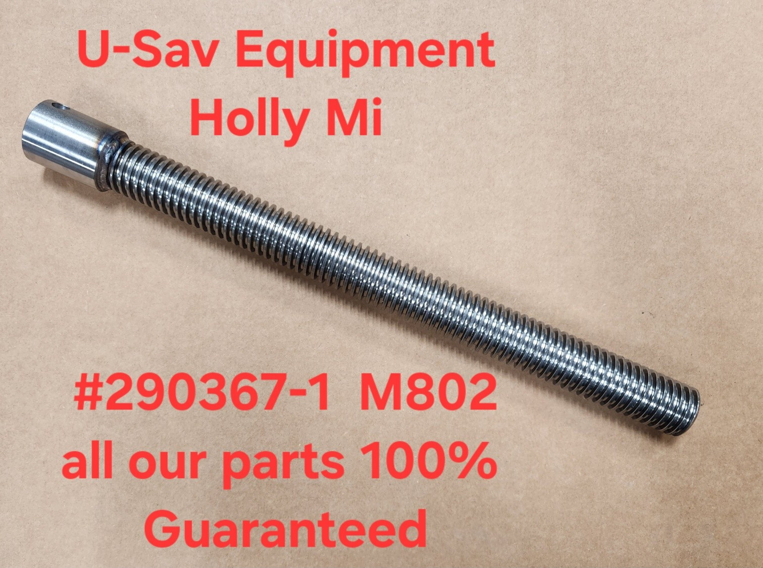 Hobart Mixer M802 80 Bowl lift Screw New 290367-1 with Correct rollpin Screw
