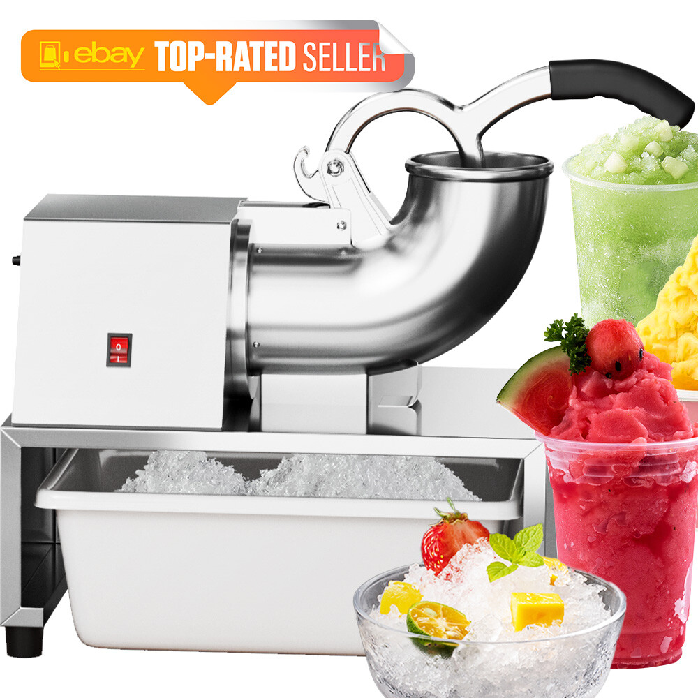 Commercial Ice Shaver 500LBS/H Electric Ice Crusher Snow Cone Machine 300W 48L