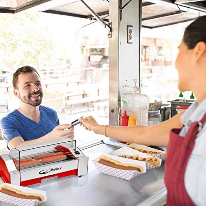 Electric Hot Dog Roller Sausage Grill Cooker Machine Household Children Adults