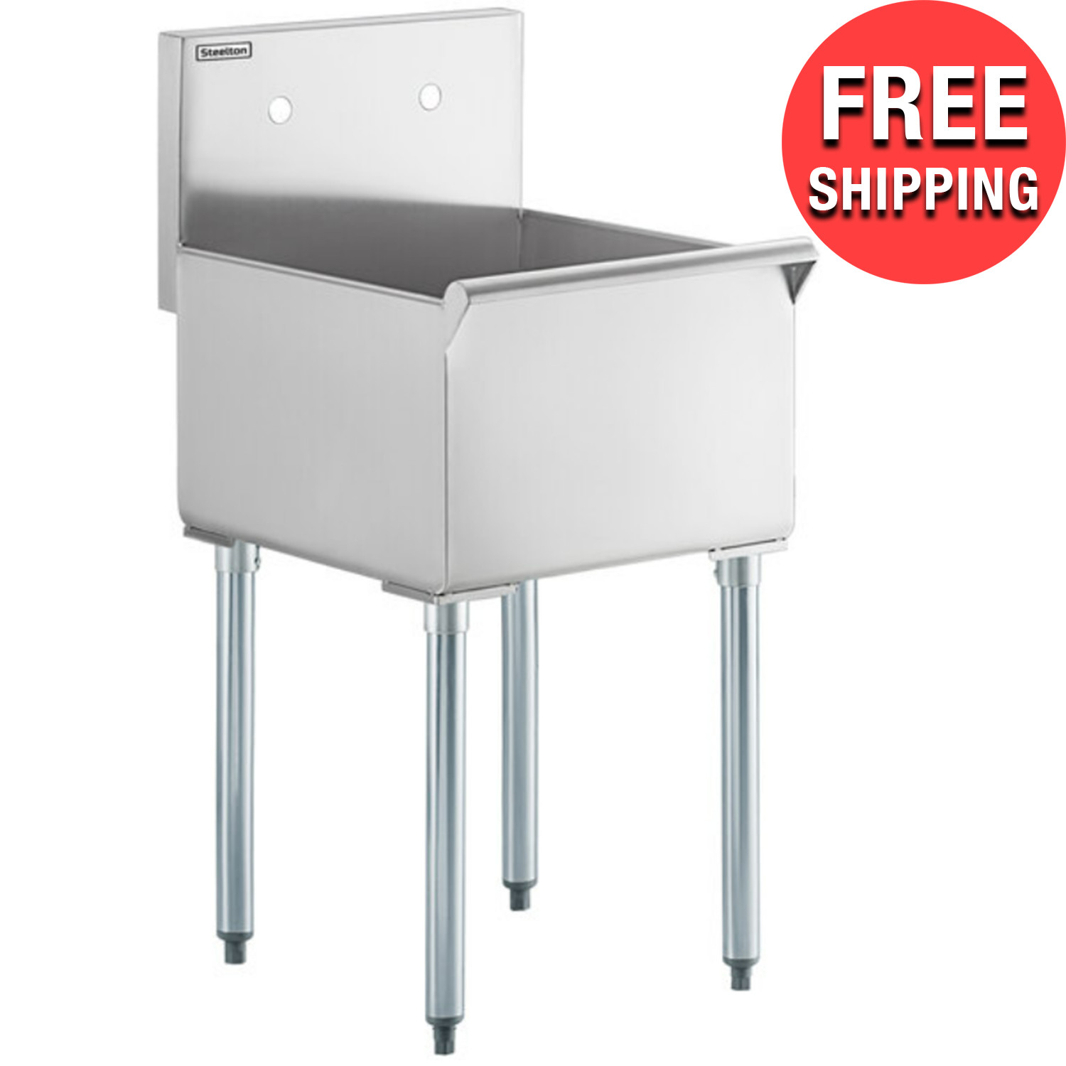 18″ x 18″ x 13″ Stainless Steel Commercial Kitchen Utility Sink Compartment Bowl